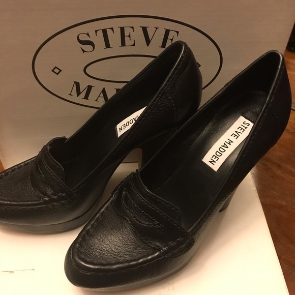 Steve Madden Oldiee Black Leat 5.5 - Picture 5 of 8